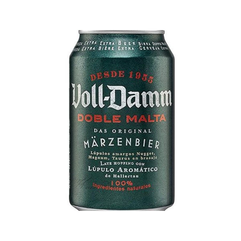 Cerveza en lata Estrella Voll Damm de 33 cl.